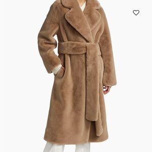 Elegant Tan Faux Fur Coat